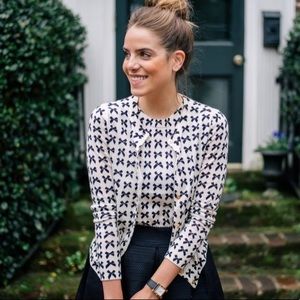 jcrew bow jackie cardigan and shell